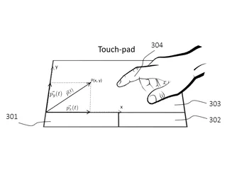 Free-form drawing on a touchpad (patent figure)